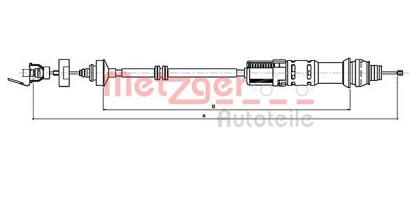 Cable Pull, clutch control METZGER 11.2199