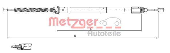 Trosas, stovėjimo stabdys METZGER 11.6597