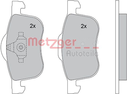 Stabdžių trinkelių rinkinys, diskinis stabdys METZGER 1170013