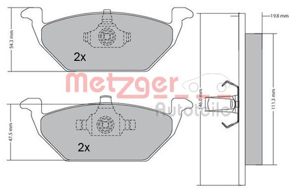 Brake Pad Set, disc brake METZGER 1170027