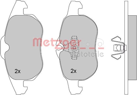 Brake Pad Set, disc brake METZGER 1170100