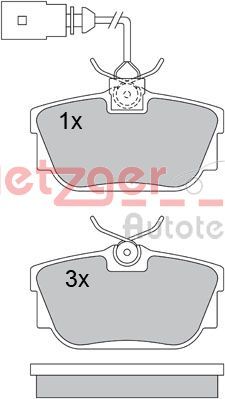 Brake Pad Set, disc brake METZGER 1170109