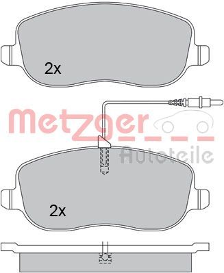 Stabdžių trinkelių rinkinys, diskinis stabdys METZGER 1170232