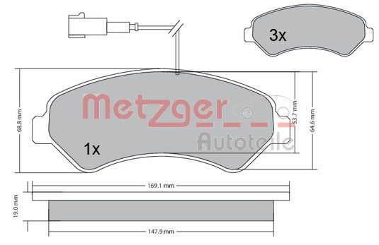 Brake Pad Set, disc brake METZGER 1170248