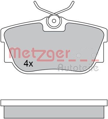 Stabdžių trinkelių rinkinys, diskinis stabdys METZGER 1170332