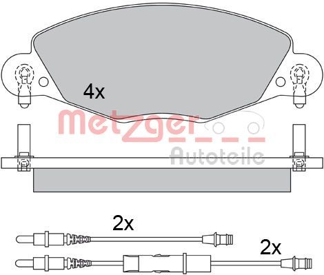 Brake Pad Set, disc brake METZGER 1170437