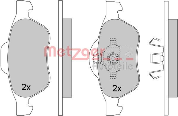 Stabdžių trinkelių rinkinys, diskinis stabdys METZGER 1170462