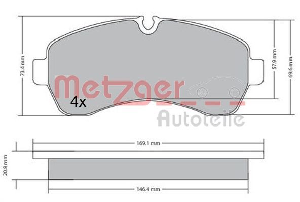 Brake Pad Set, disc brake METZGER 1170521