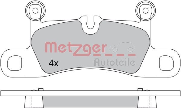 Комплект гальмівних накладок, дискове гальмо METZGER 1170523