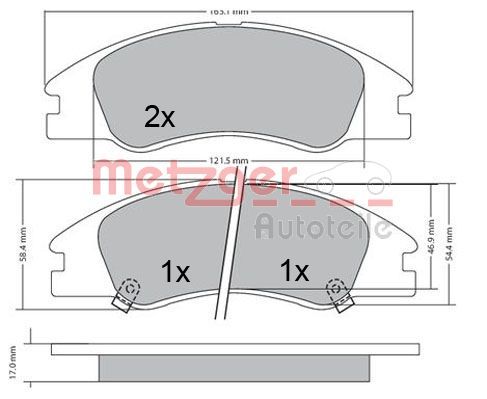 Brake Pad Set, disc brake METZGER 1170540