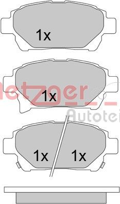 Brake Pad Set, disc brake METZGER 1170586