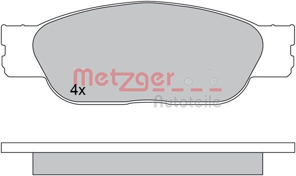 Stabdžių trinkelių rinkinys, diskinis stabdys METZGER 1170610