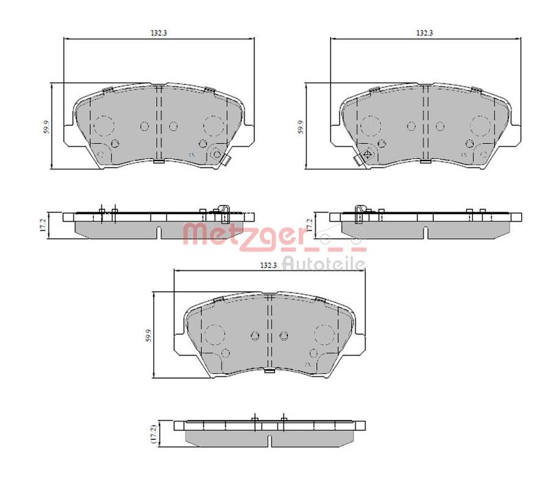 Brake Pad Set, disc brake METZGER 1170817