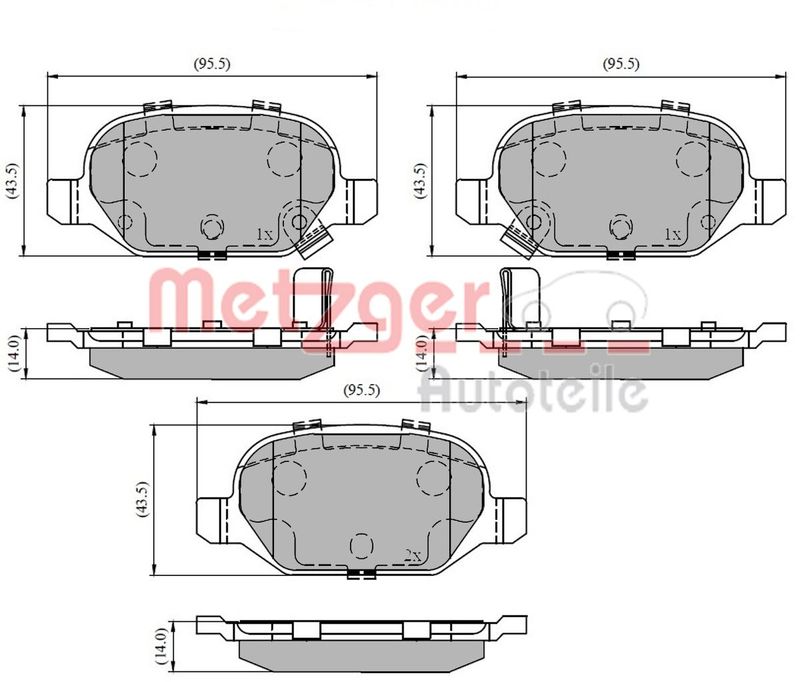 Brake Pad Set, disc brake METZGER 1170818