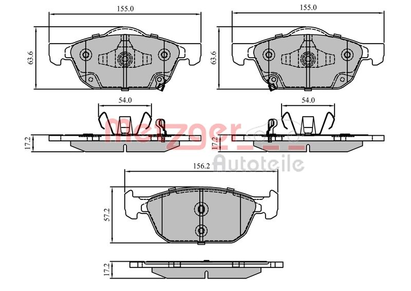 Brake Pad Set, disc brake METZGER 1170832