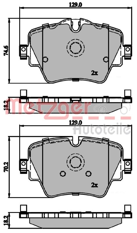 Brake Pad Set, disc brake METZGER 1170845