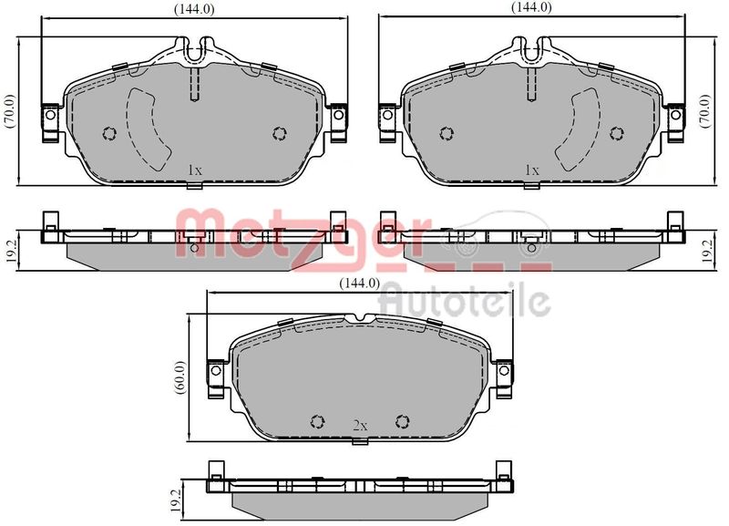 Brake Pad Set, disc brake METZGER 1170853