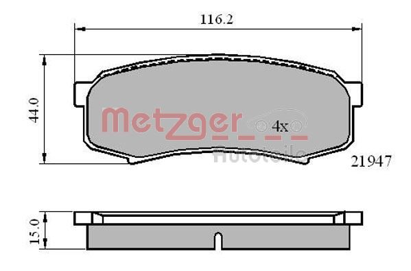 Brake Pad Set, disc brake METZGER 1170871