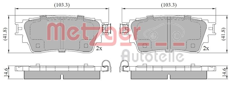 Brake Pad Set, disc brake METZGER 1170913