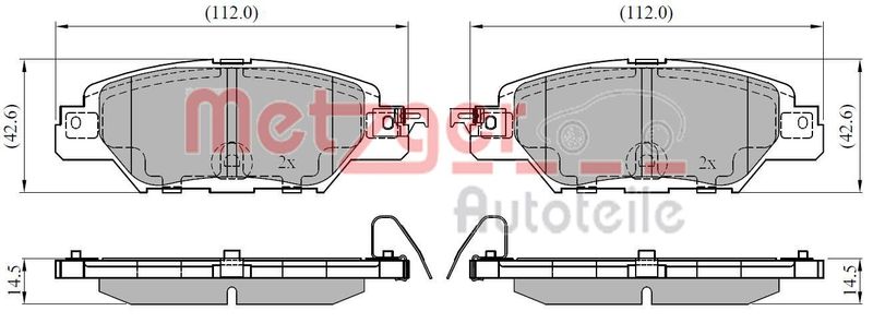 Brake Pad Set, disc brake METZGER 1170920