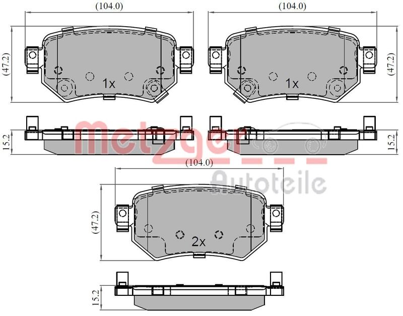 Brake Pad Set, disc brake METZGER 1170933