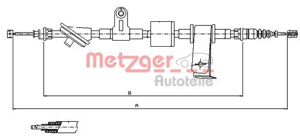 Cable Pull, parking brake METZGER 12.0101