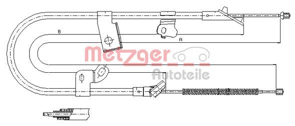 Trosas, stovėjimo stabdys METZGER 17.1079