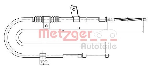 Cable Pull, parking brake METZGER 17.2291