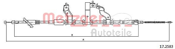 Câble de traction, frein de stationnement METZGER 17.2583