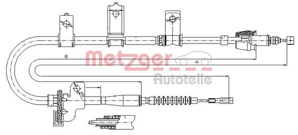 Trosas, stovėjimo stabdys METZGER 17.6020