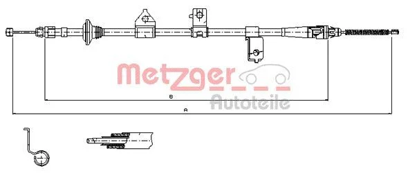Trosas, stovėjimo stabdys METZGER 17.6027