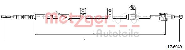 Cable Pull, parking brake METZGER 17.6049