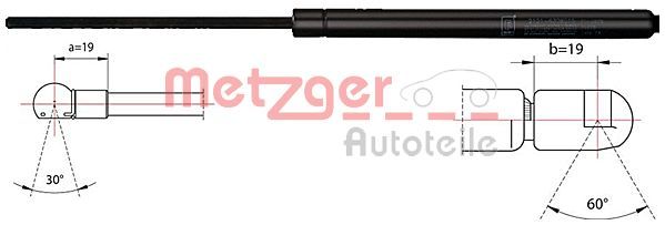 Gas Spring, boot/cargo area METZGER 2110485