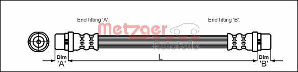 Brake Hose METZGER 4110350