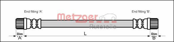 Brake Hose METZGER 4111152