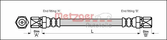 Stabdžių žarnelė METZGER 4111353