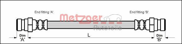 Brake Hose METZGER 4111429