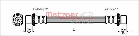 Brake Hose METZGER 4111431