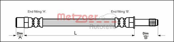 Brake Hose METZGER 4111718