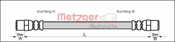 Brake Hose METZGER 4112304