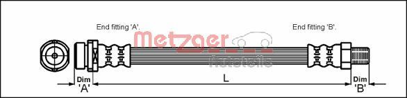 Brake Hose METZGER 4112314