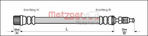 Stabdžių žarnelė METZGER 4113258
