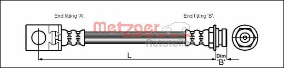 Brake Hose METZGER 4113524