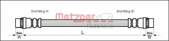 Stabdžių žarnelė METZGER 4118573