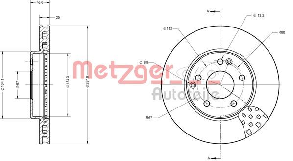 Гальмівний диск METZGER 6110024