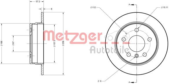 Гальмівний диск METZGER 6110041