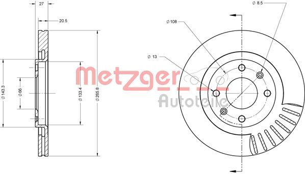 Гальмівний диск METZGER 6110067