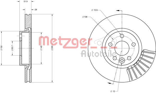 Brake Disc METZGER 6110073