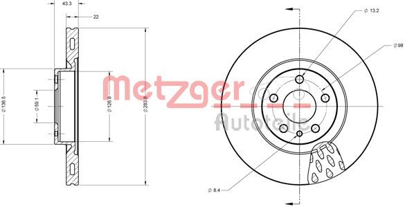 Гальмівний диск METZGER 6110084