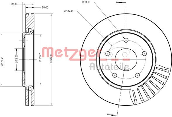 Гальмівний диск METZGER 6110090